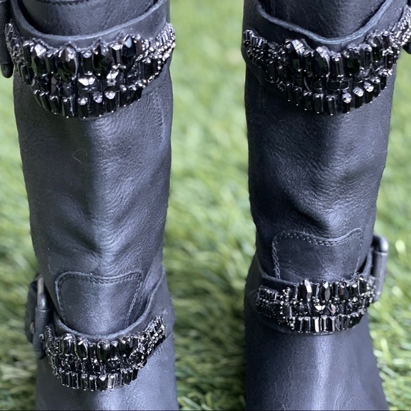 Vera Wang Lavendar jeweled moto boots 5.5M  (35.5 EU) - Picture 7 of 13